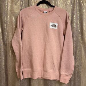 The North Face Women's Pink Heritage Patch Fleece Crewneck Sweatshirt Small